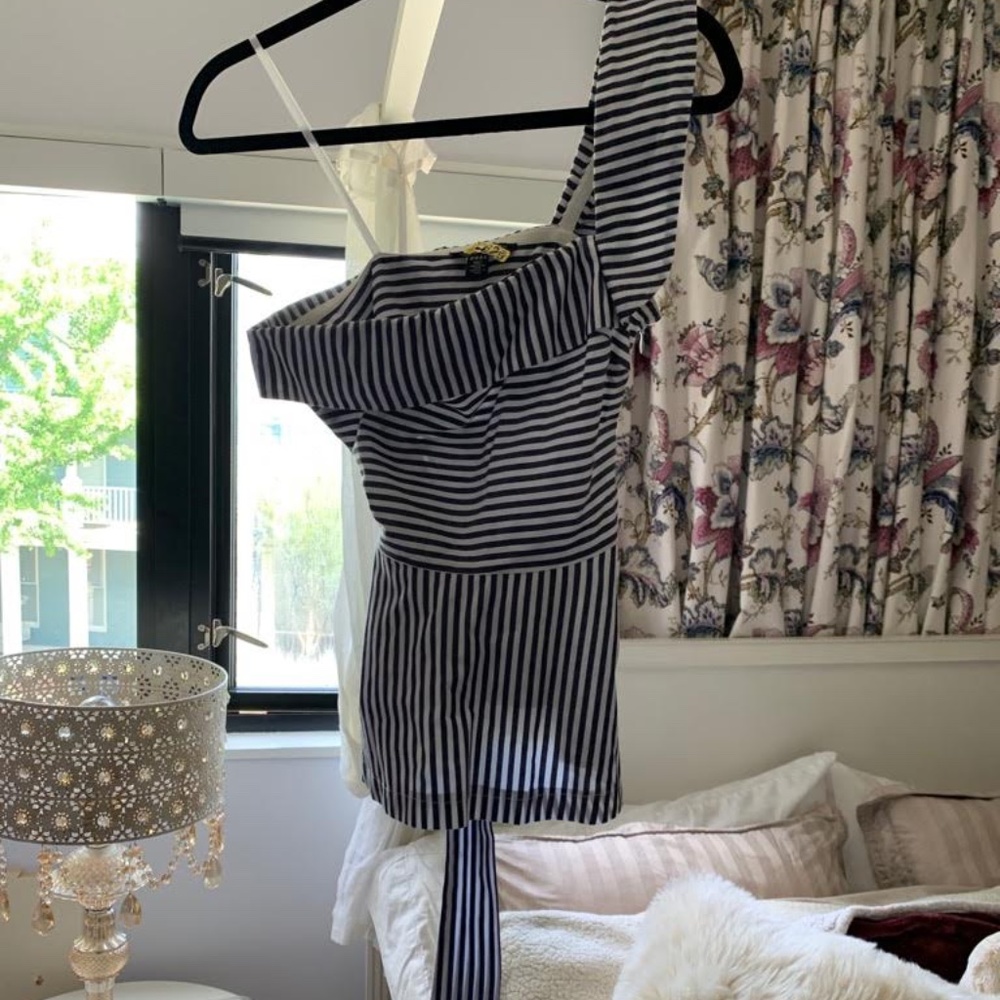 One Shoulder Striped Top